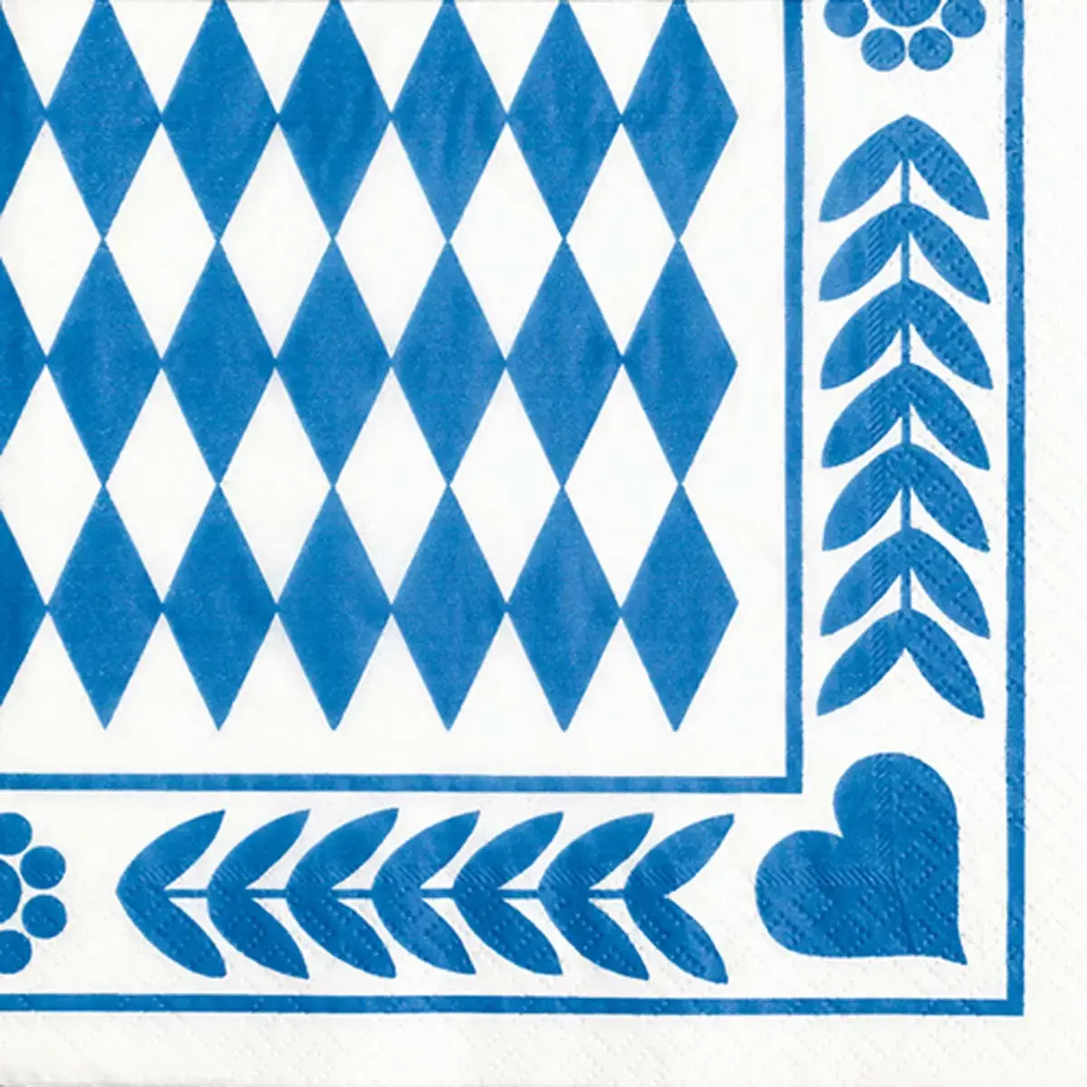 Serviette à motif 'Bleu bavarois', 400 x 400 mm - Papstar photo du produit