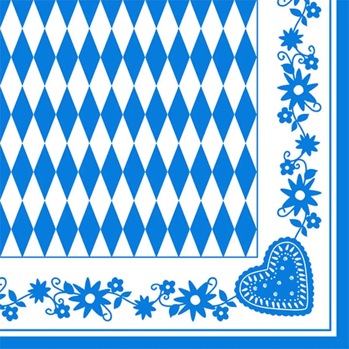 Serviette à motif 'Bleu bavarois', 400 x 400 mm - Papstar photo du produit