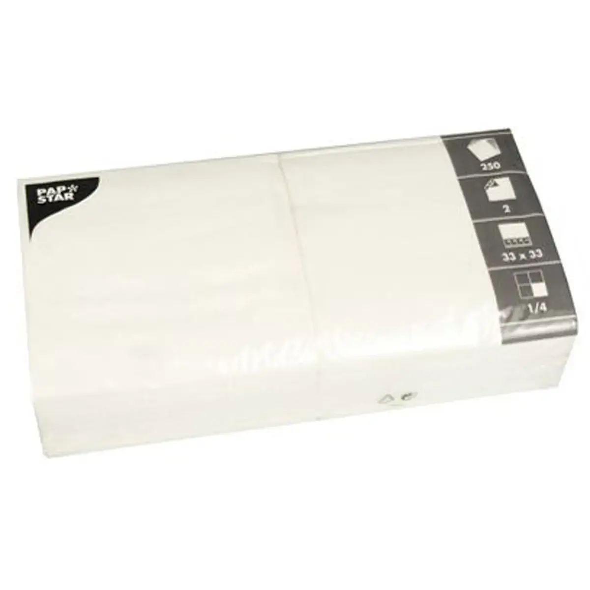 Serviettes, 330 x 330 mm, 2 plis, blanc - Papstar photo du produit