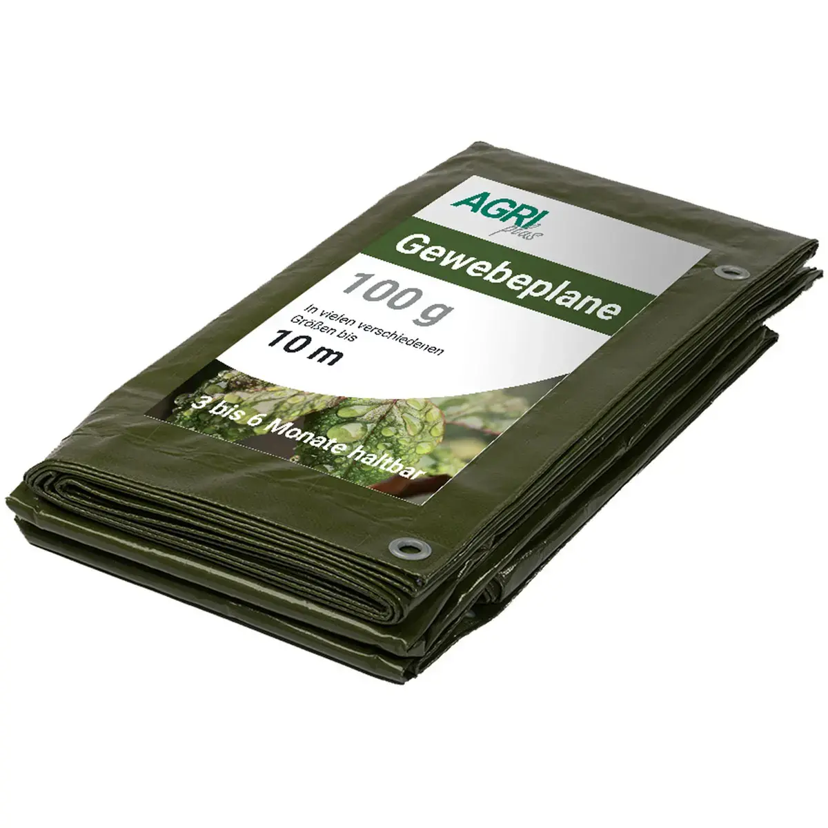 Bâche toile avec oeillets, 3 x 4 m, 100 g, vert - Agriplus photo du produit