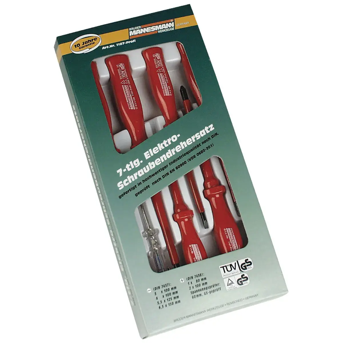 Kit de tournevis VDE, 7 pi&egrave;ces - Br&uuml;der mannesmann photo du produit