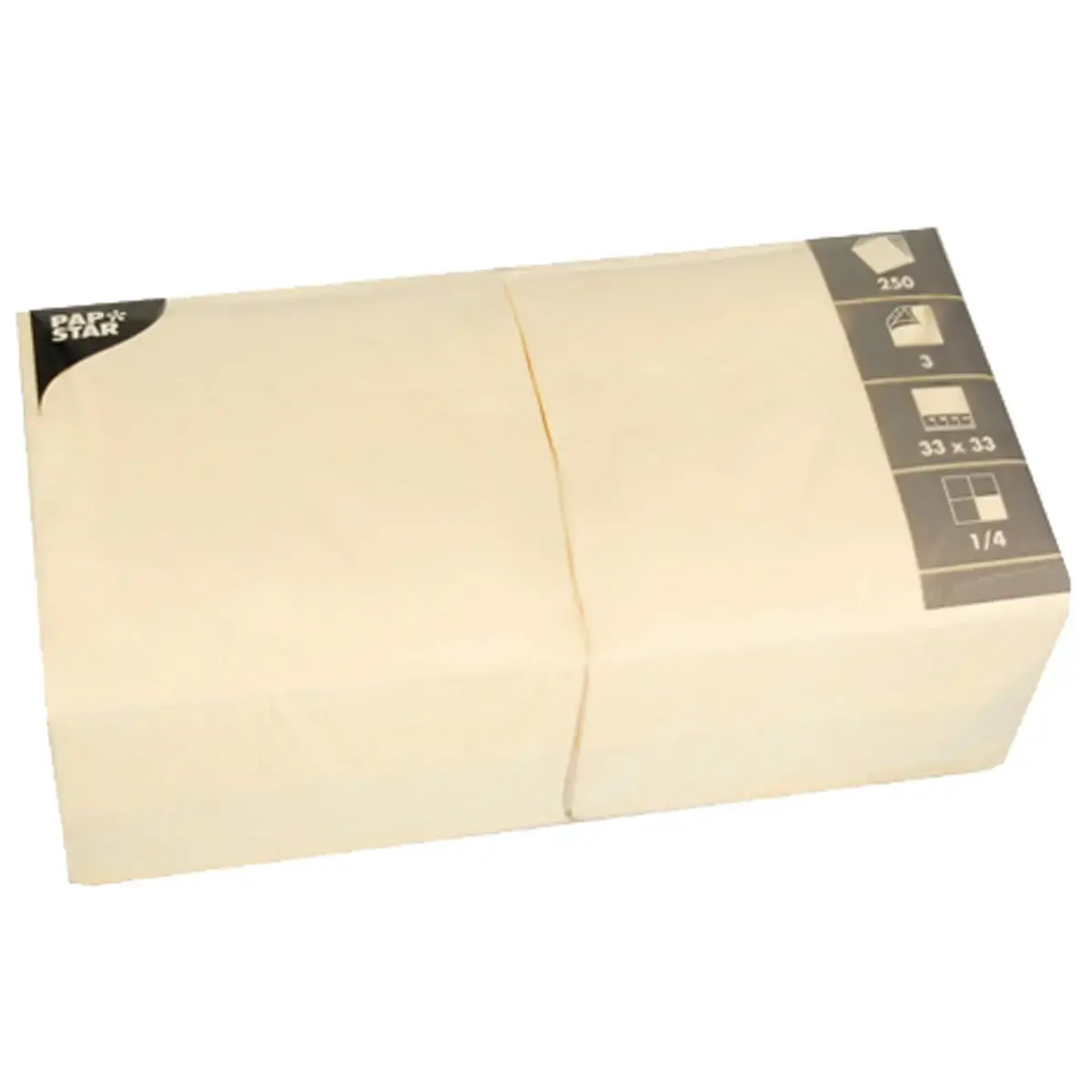 Serviettes lunch - 330 x 330 mm - Jaune - Papstar photo du produit