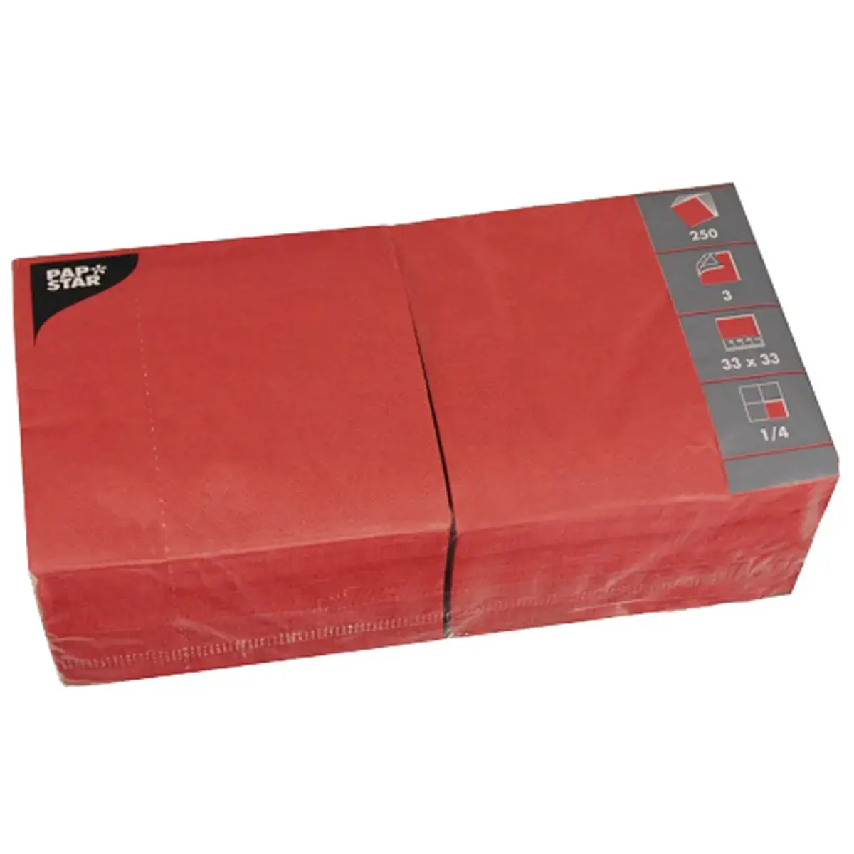 Serviettes lunch - 330 x 330 mm - Jaune - Papstar photo du produit