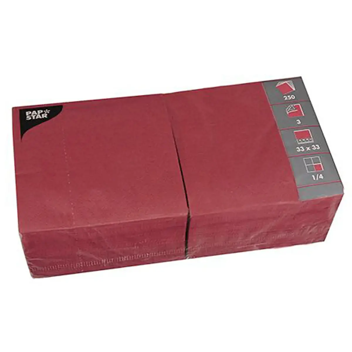 Serviettes lunch - 330 x 330 mm - Jaune - Papstar photo du produit