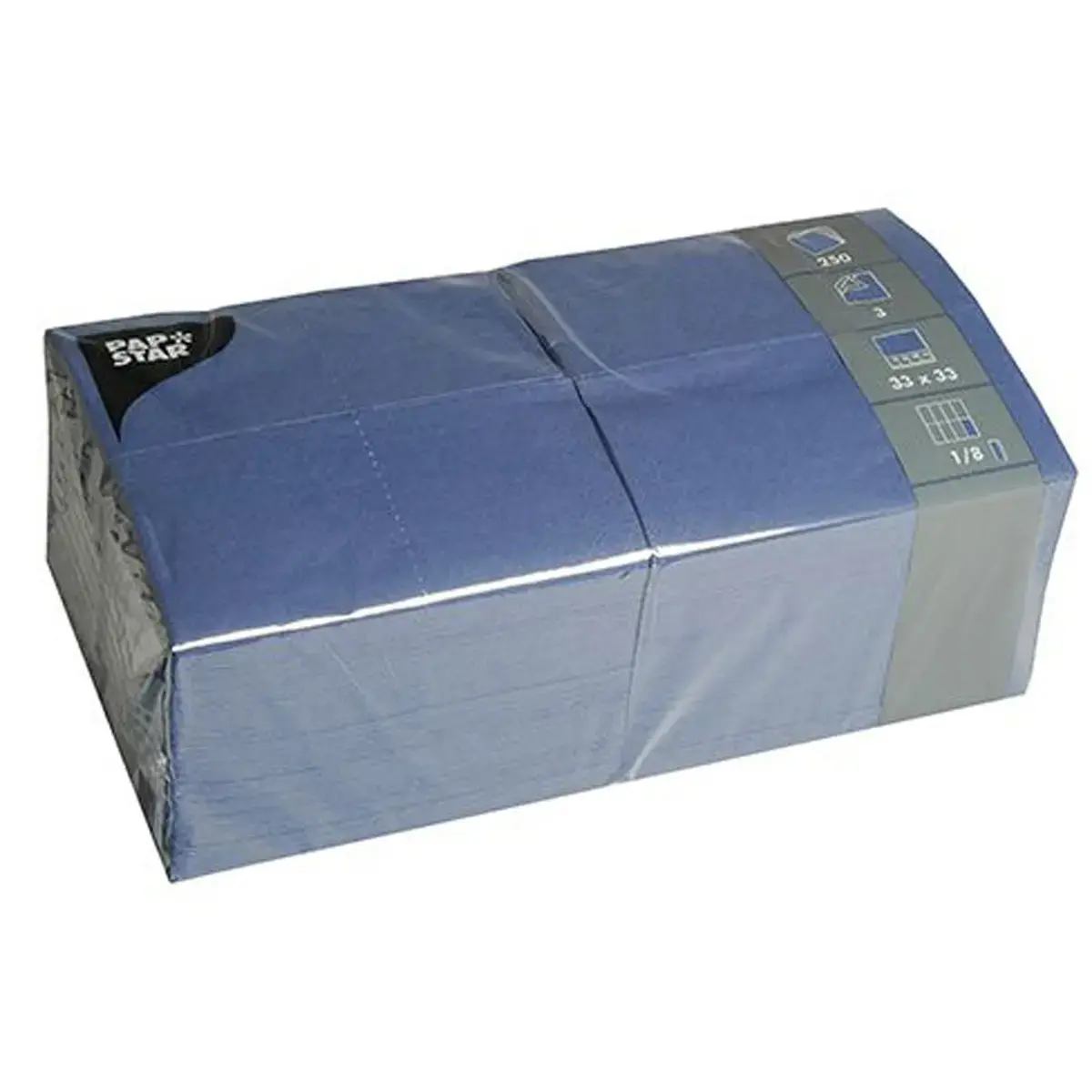 Serviettes bistrot, 330 x 330 mm, bleu fonc&eacute; - Papstar photo du produit