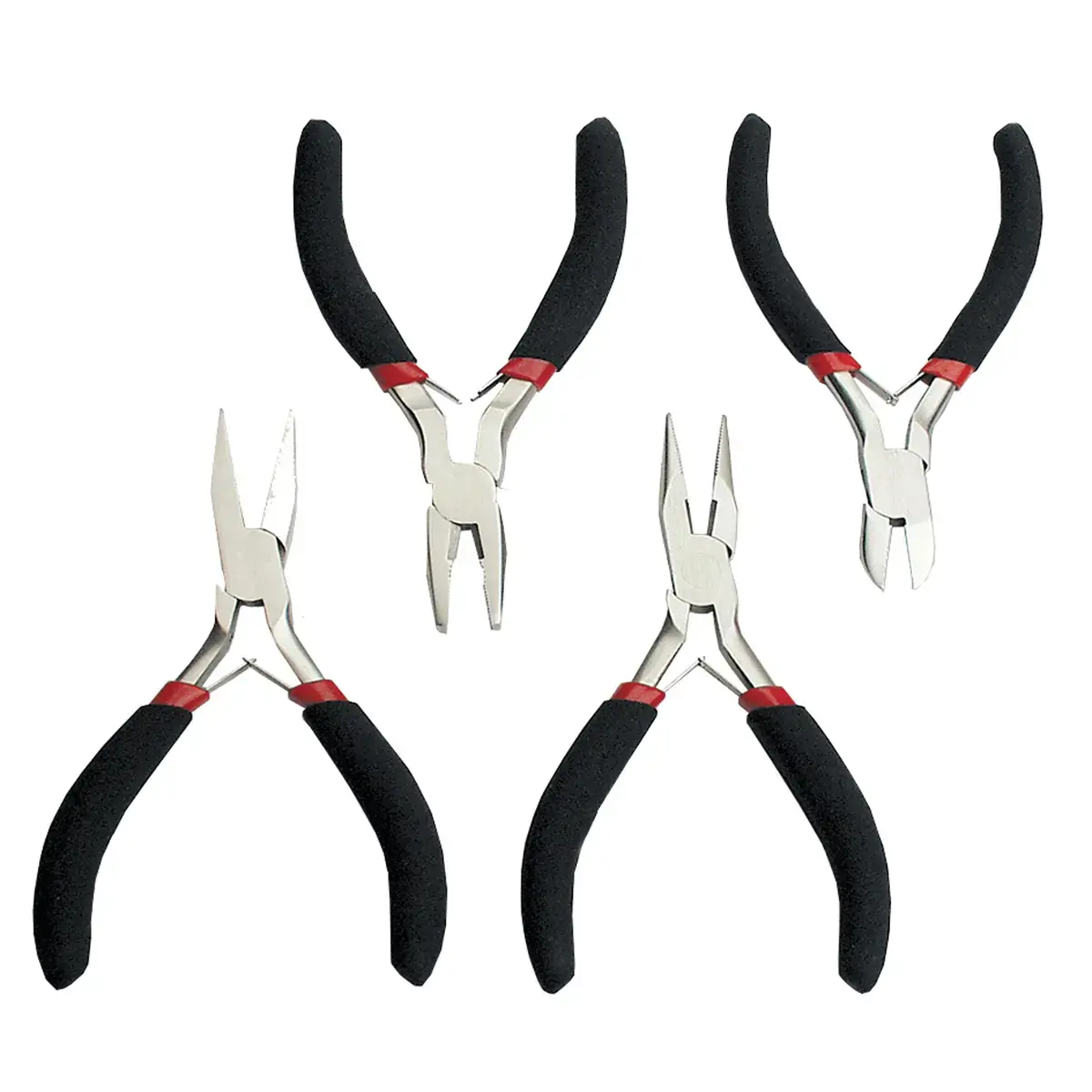Kit de pinces pour &eacute;lectronique, 4 pi&egrave;ces - Br&uuml;der mannesmann photo du produit