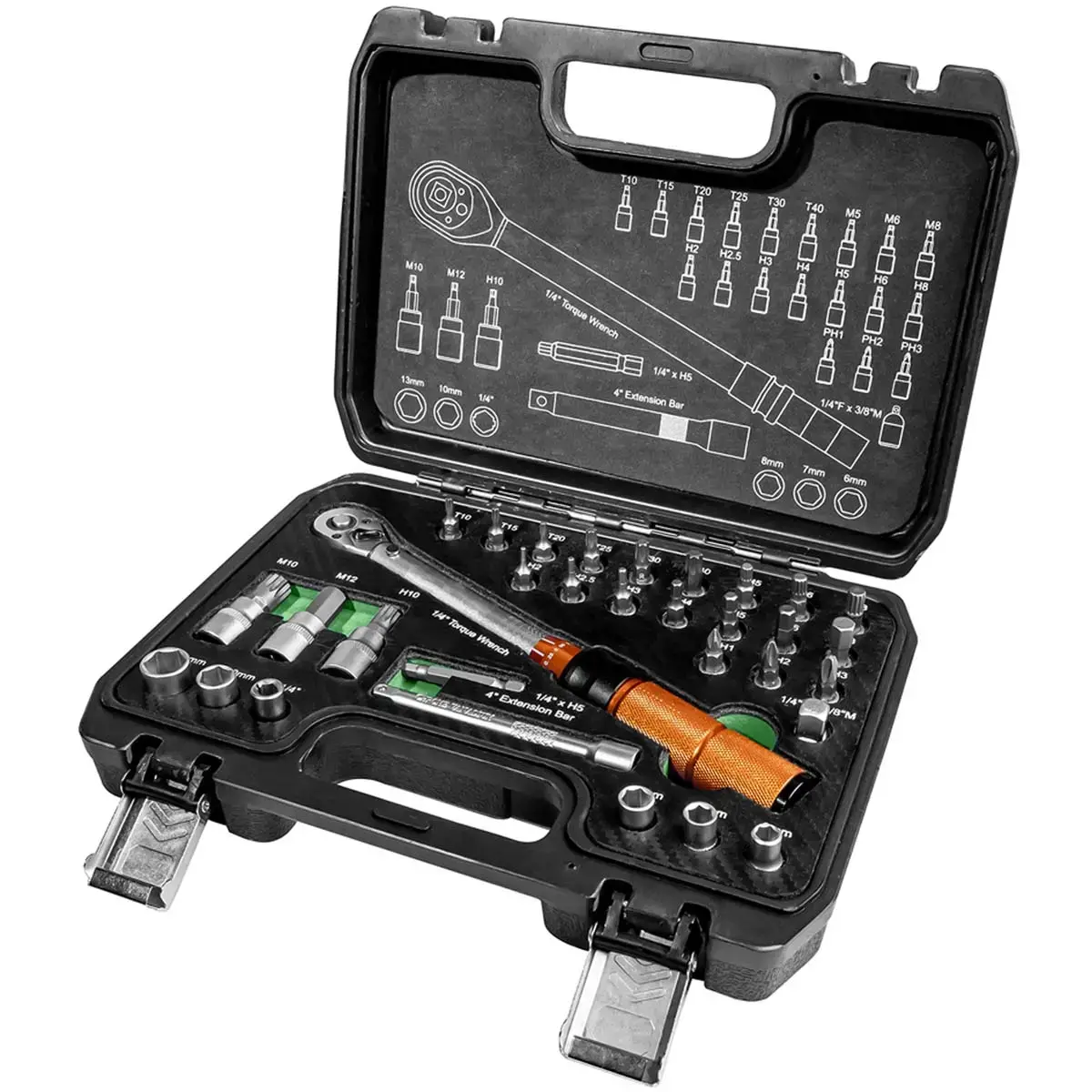 Kit cl&eacute; dynamom&eacute;trique 1/4', 32 pi&egrave;ces - Br&uuml;der mannesmann photo du produit