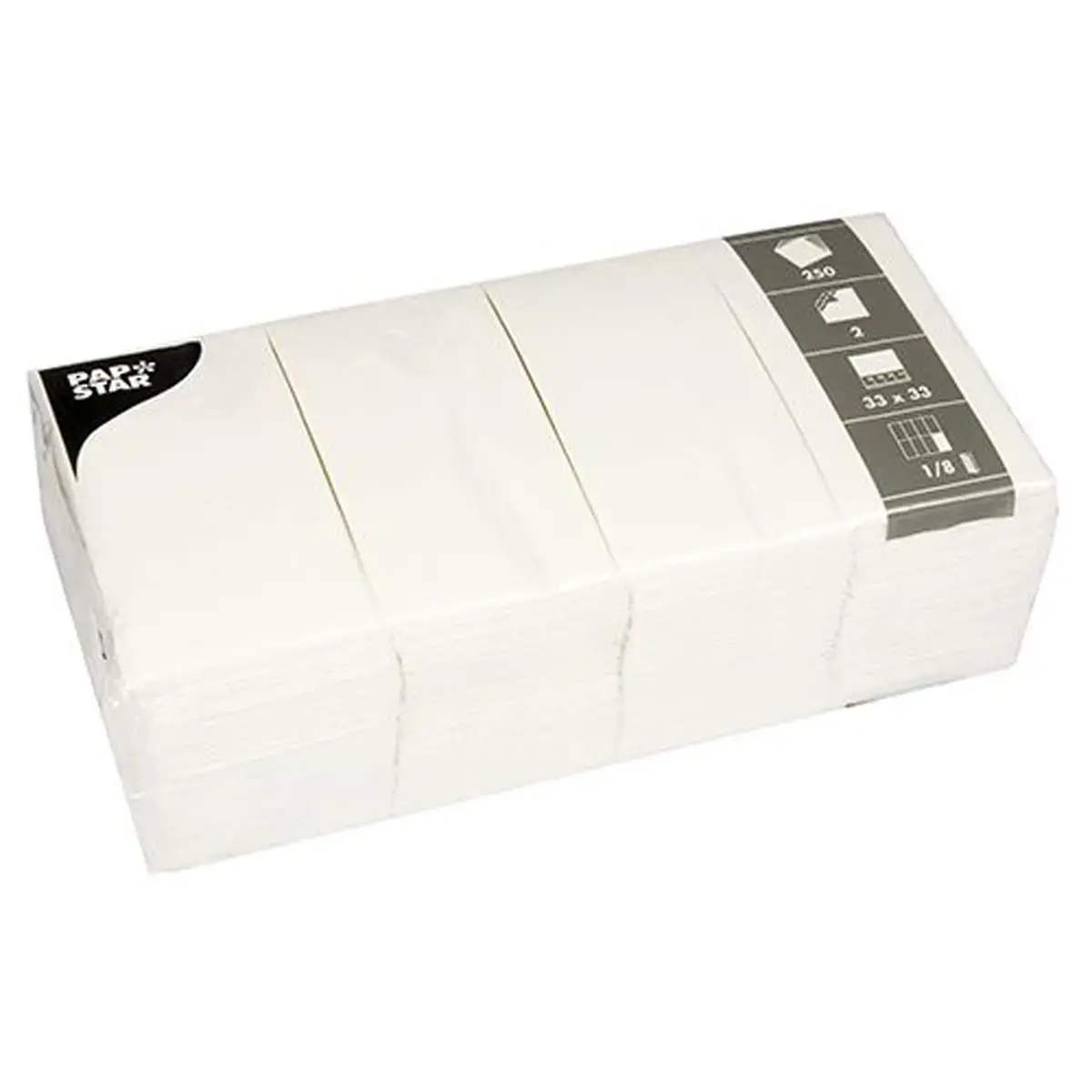 Serviettes Bistro, 330 x 330 mm, 2 couches, blanc - Papstar photo du produit