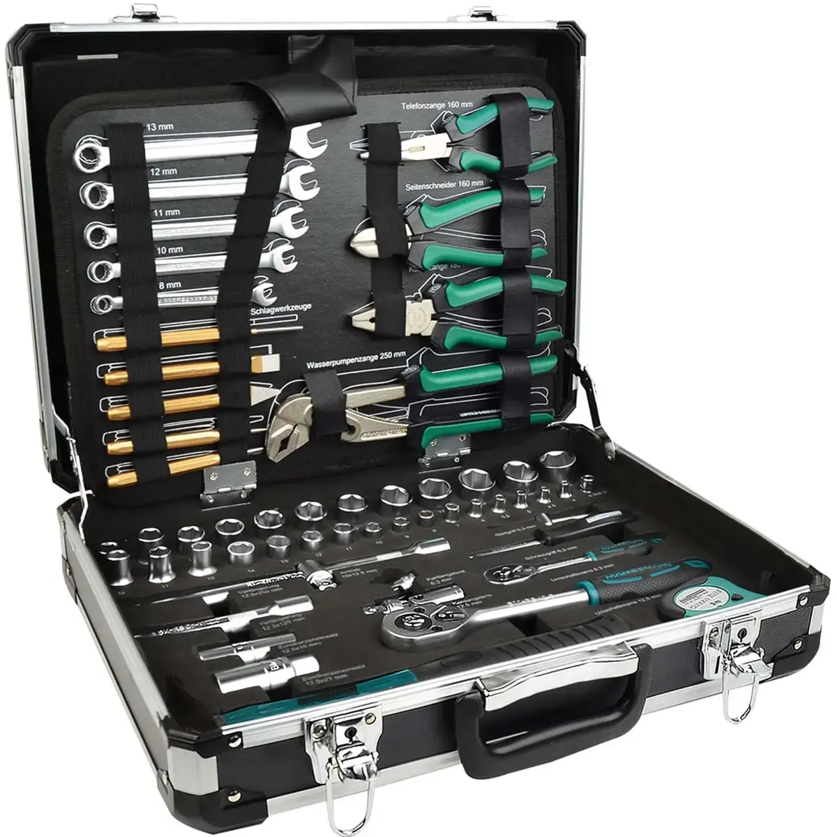 Malette &agrave; outils, 160 pi&egrave;ces, coffre alu - Br&uuml;der mannesmann photo du produit