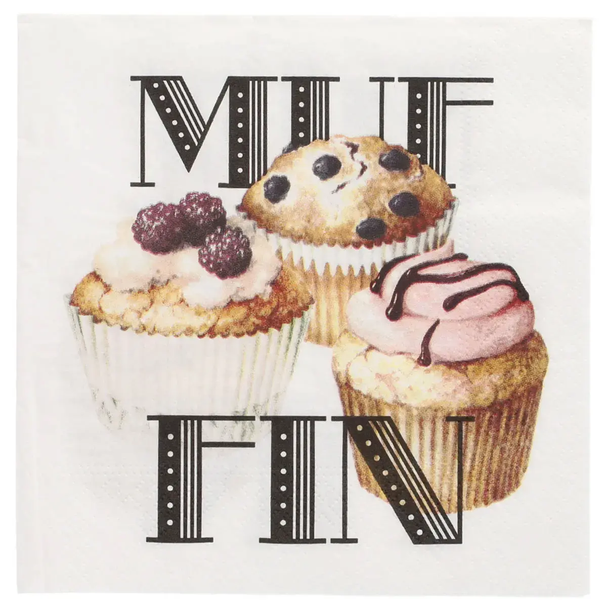 Serviettes à motif 'Cupcakes', 330 x 330 mm - Papstar photo du produit