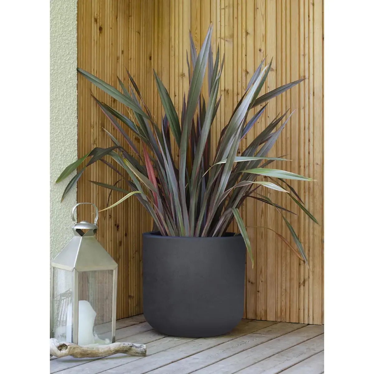 Bac à plantes BASALT UP, rond, 385 mm, anthracite - Eda Fontaine photo du produit