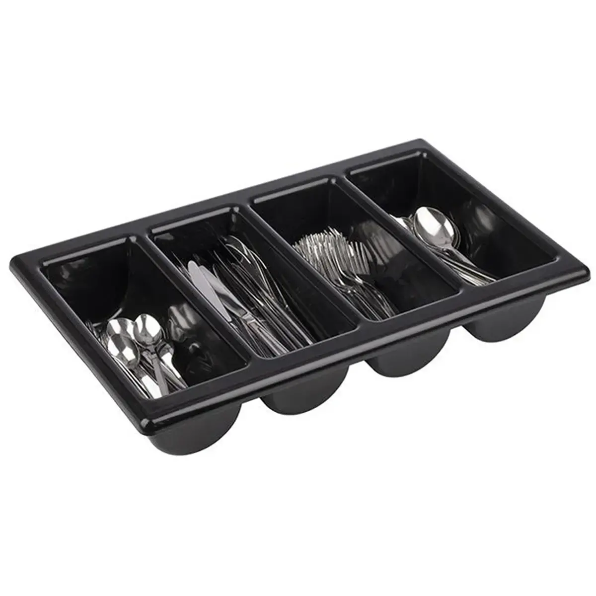 Range-couverts GN 1/1, &agrave; 4 compartiments, noir - Aps photo du produit