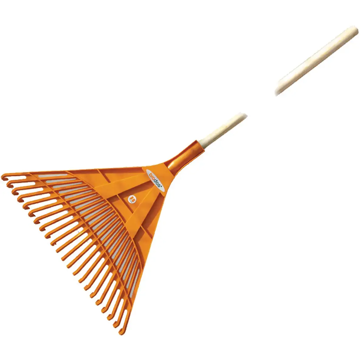 Balai à feuilles Quick Fit, manche en bois, 22 dents - Bradas photo du produit