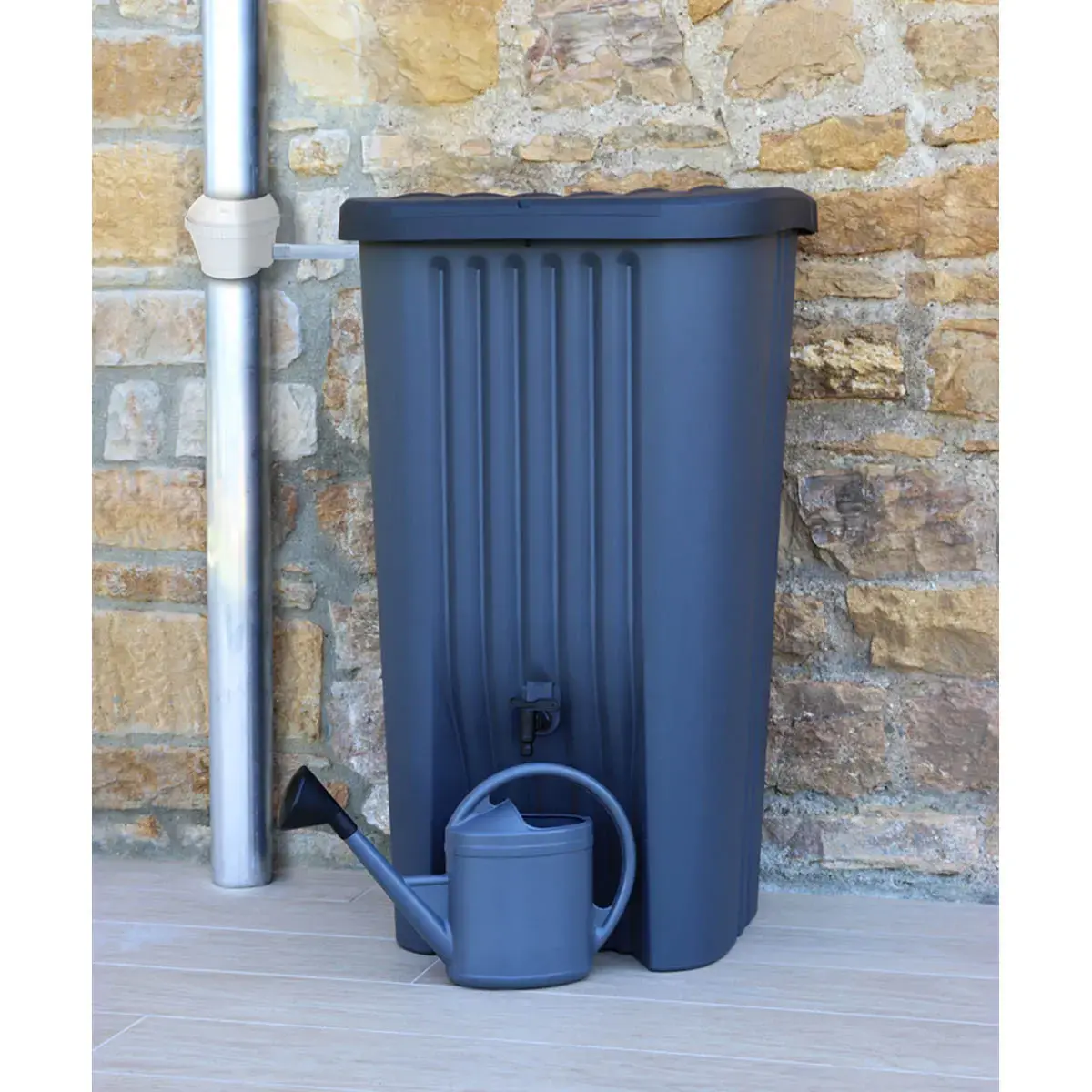 Citerne pour eau de pluie RECUP DECO, 150 L, anthracite - Eda Fontaine photo du produit