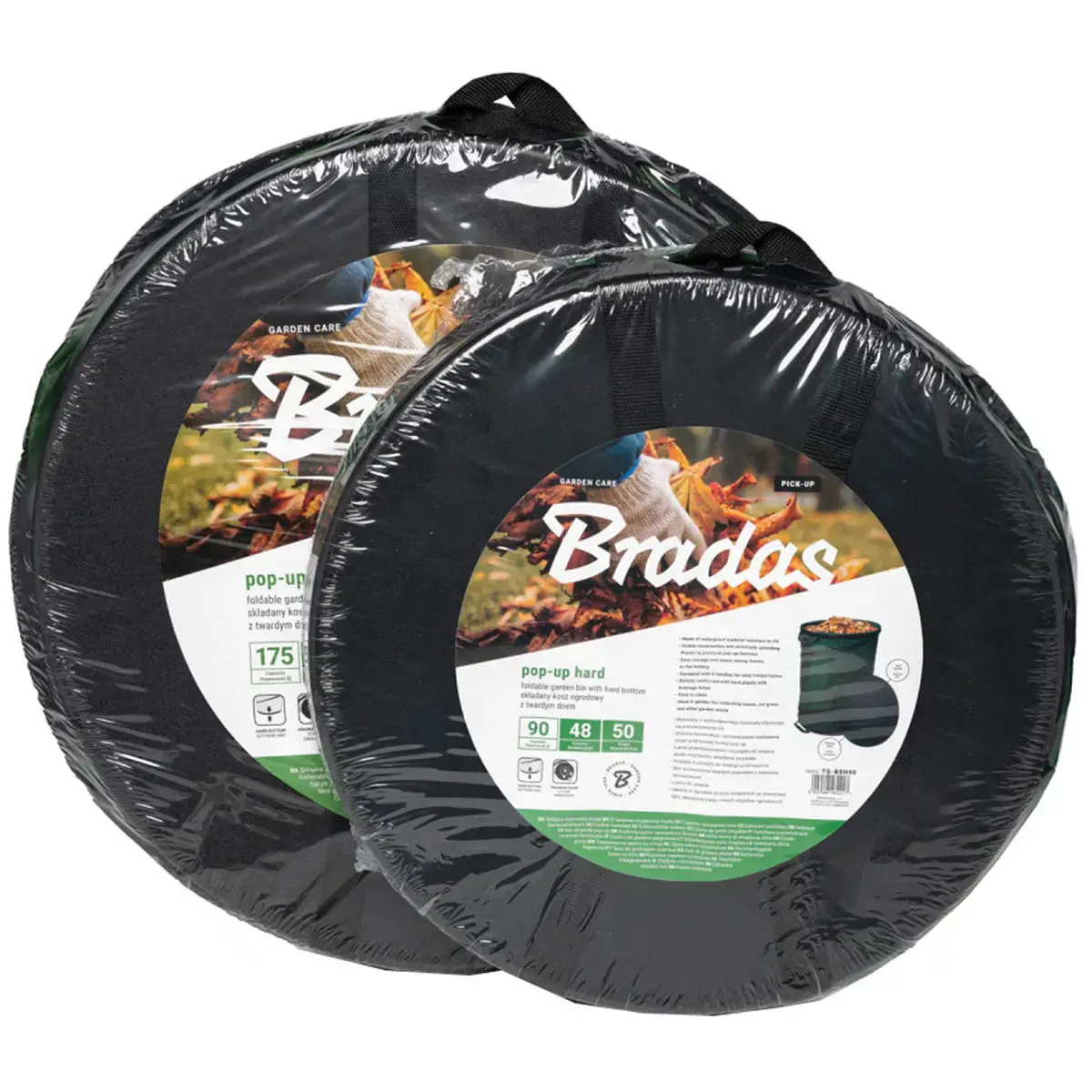 Sac à végétaux POP UP HARD, 90 litres, vert foncé - Bradas photo du produit