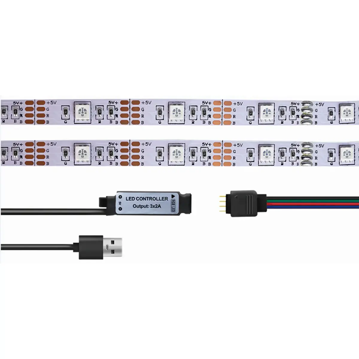 Ruban LED RVB avec télécommande, autocollant, 3 m - Logilink photo du produit
