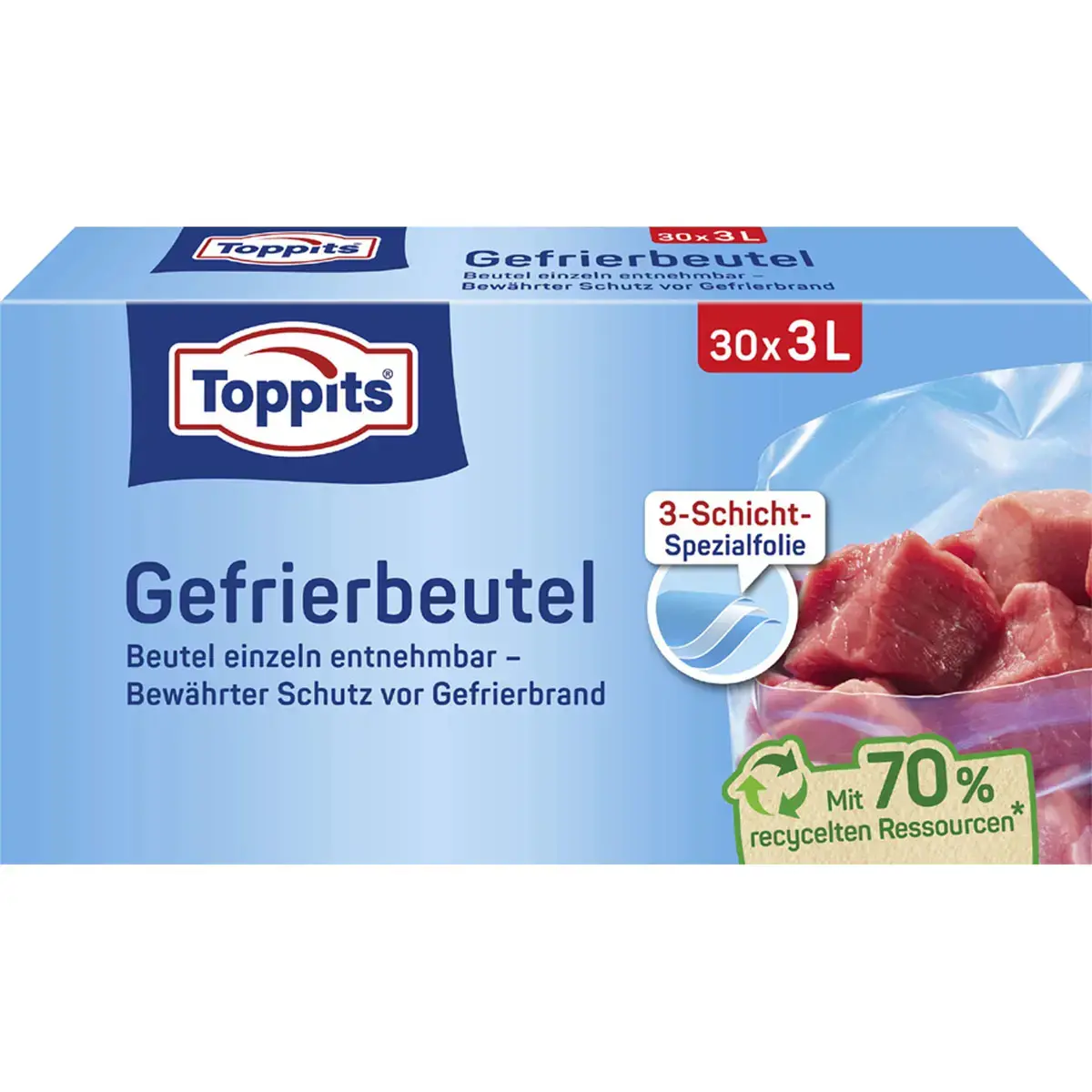 Sachet de congélation, 80 x 2 litres, 220 x 240 mm - Toppits photo du produit