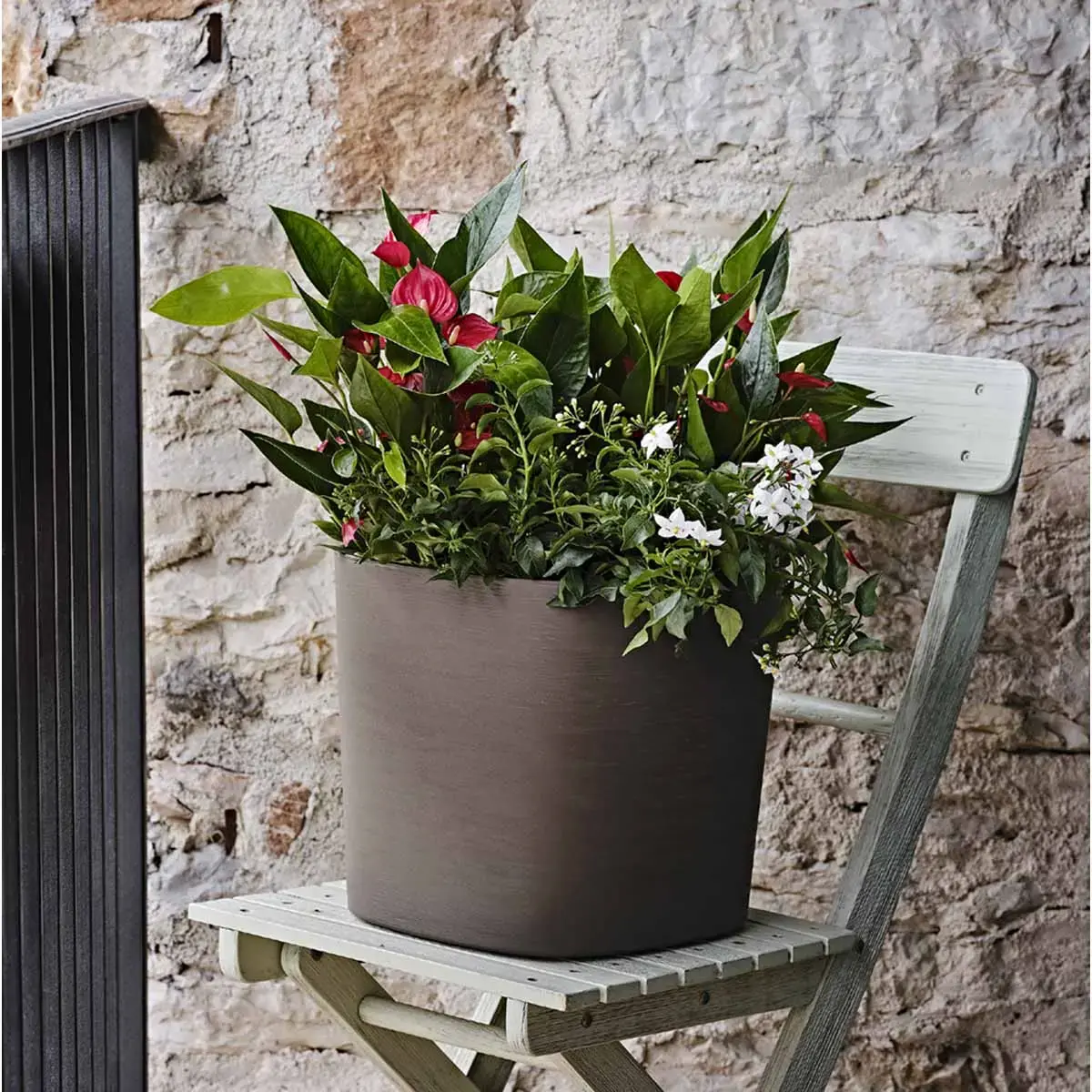 Pot de fleurs Capri - largeur 190 mm - Fog grey - Tera photo du produit