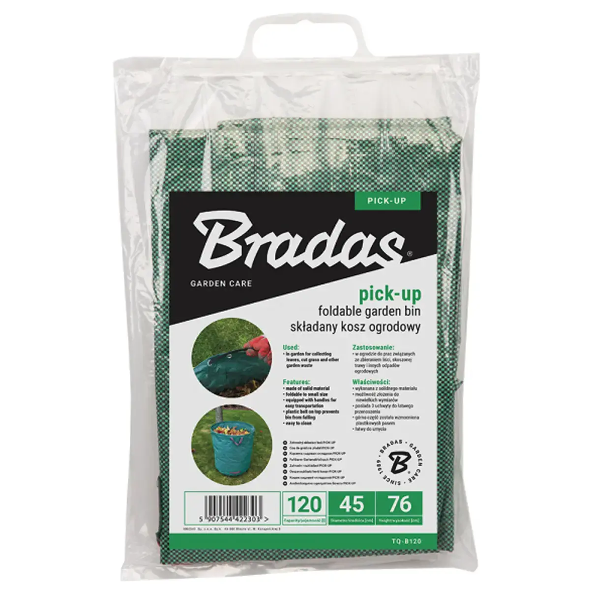 Sac &agrave; v&eacute;g&eacute;taux PICK-UP, repliable, 270 litres, vert - Bradas photo du produit