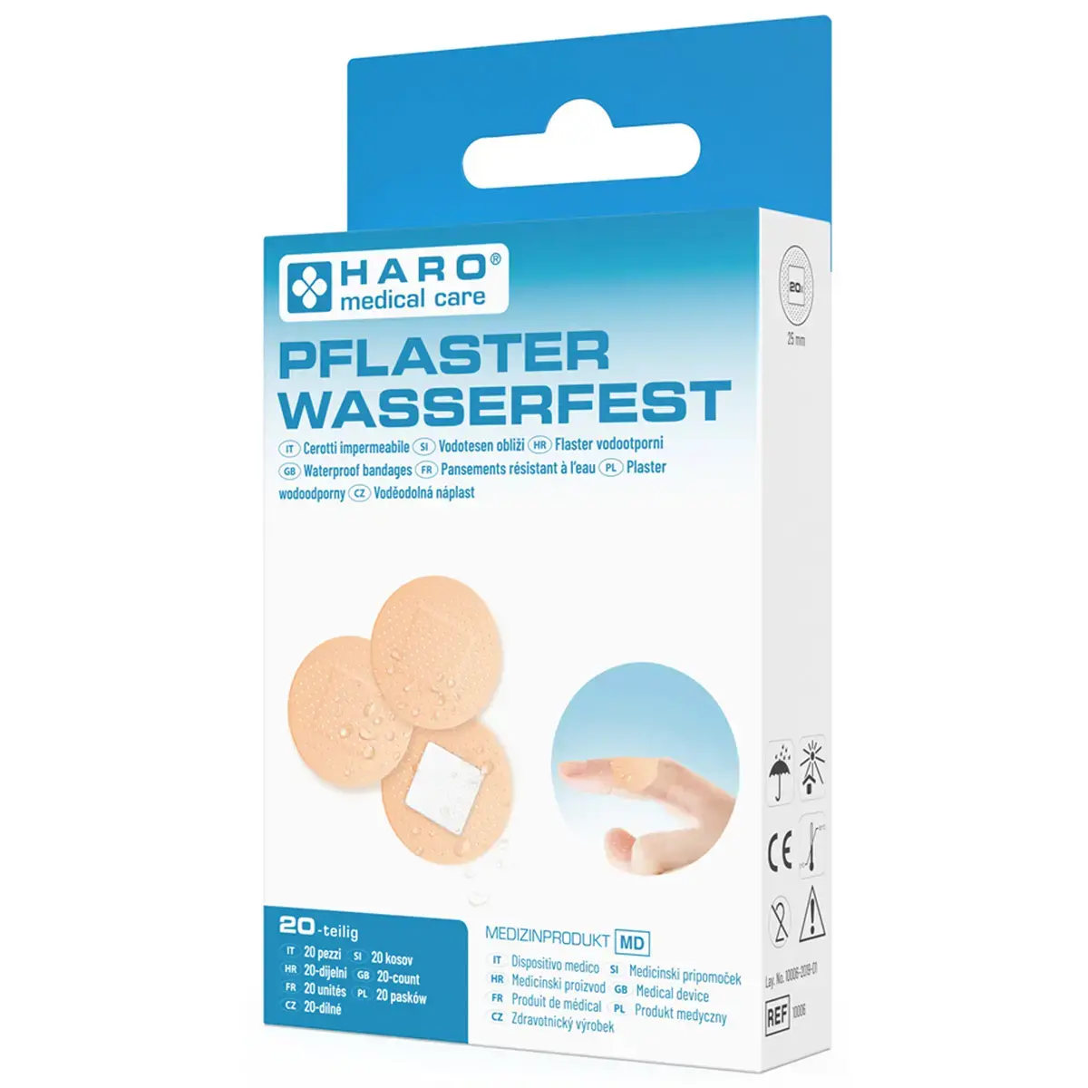 Pansement imperm&eacute;able, rond, couleur chair, pack de 20 - Haro photo du produit