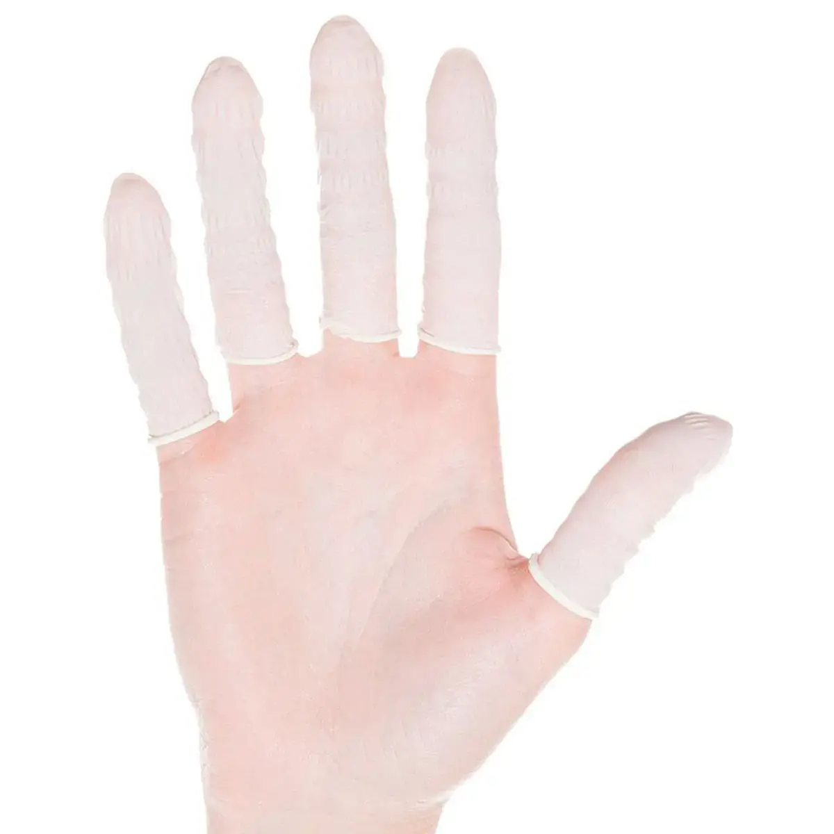 Doigtier nitrile, sans poudre, L, blanc - Hygostar photo du produit