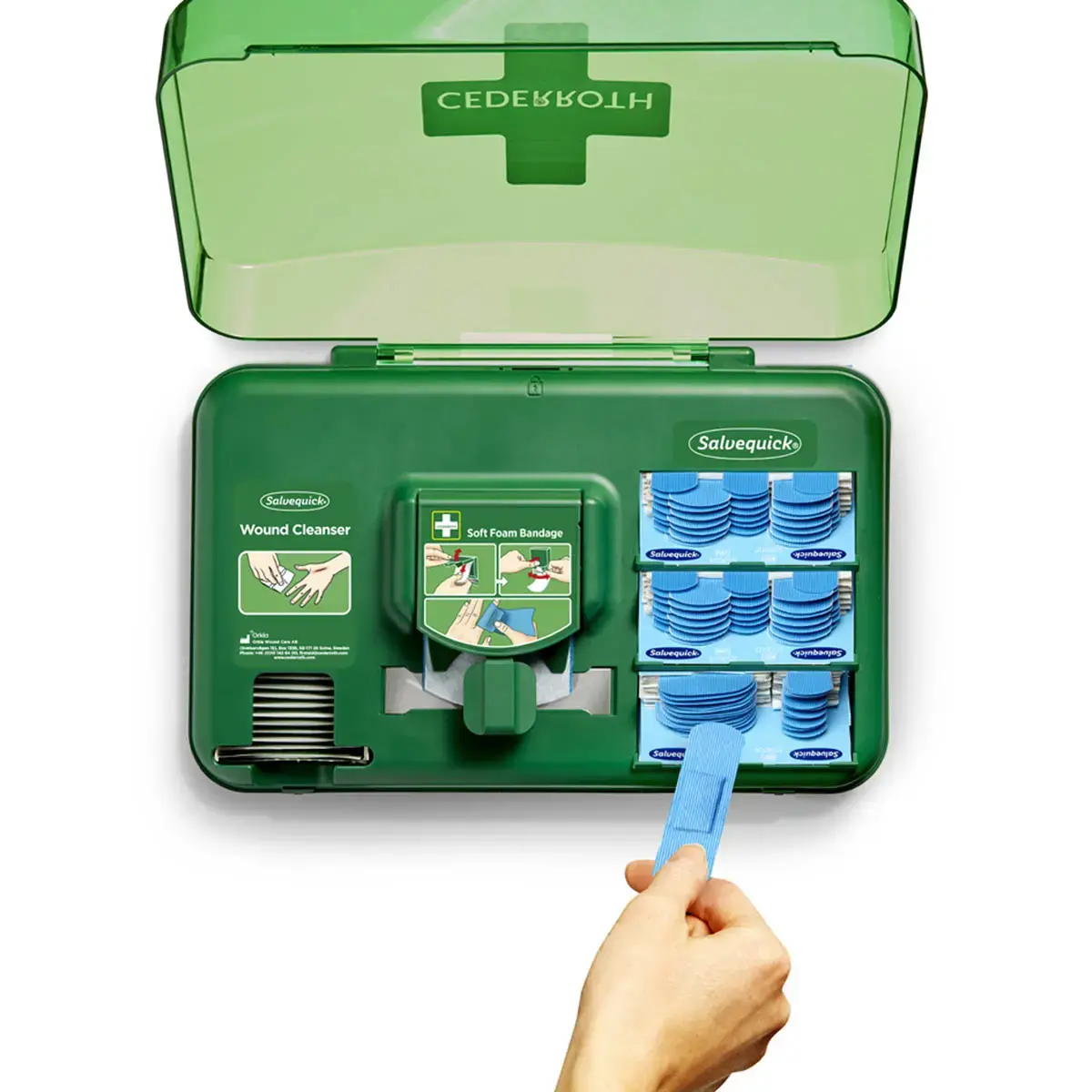 Kit de premiers secours Wound Care Dispenser Blue - Cederroth photo du produit
