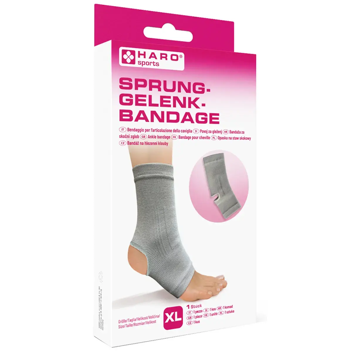 Bandage sportif 'Cheville', taille: S, gris - Haro photo du produit