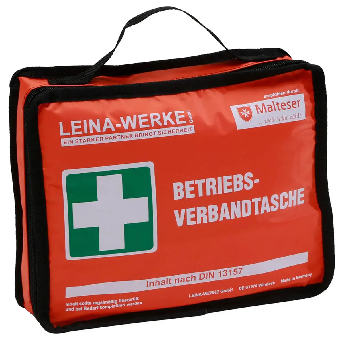 Trousse de premiers secours LEINA, contenu DIN 13157, orange - Leina-Werke photo du produit