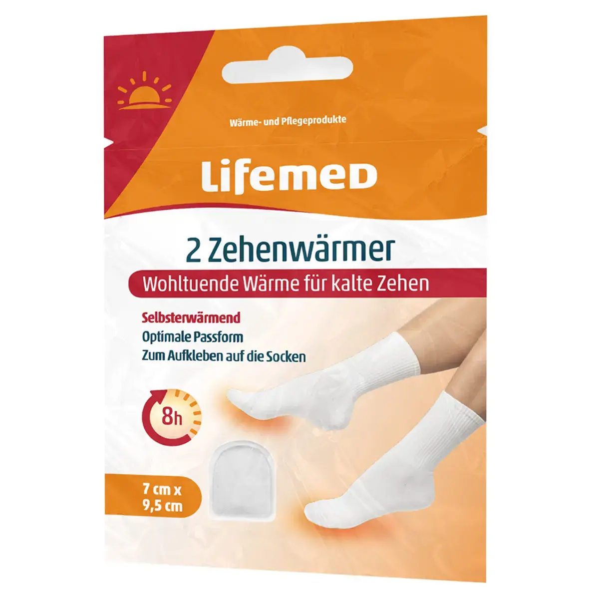Patch chauffant pour orteils, 70 x 95 mm, blanc - Lifemed photo du produit