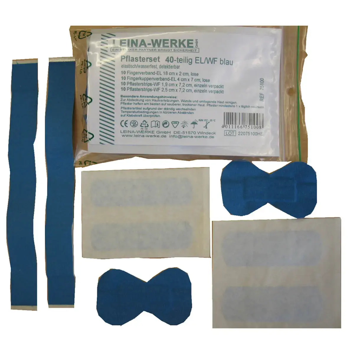 Lot de pansement 40 pièces, elastiques/imperméables - Leina-Werke photo du produit