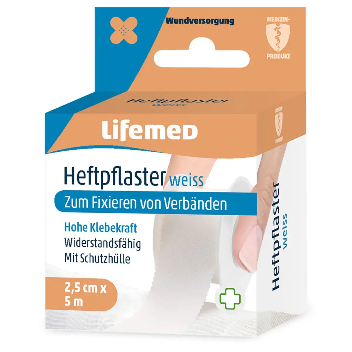 Sparadrap 'Classic', blanc, 25 mm x 5,0 m - Lifemed photo du produit