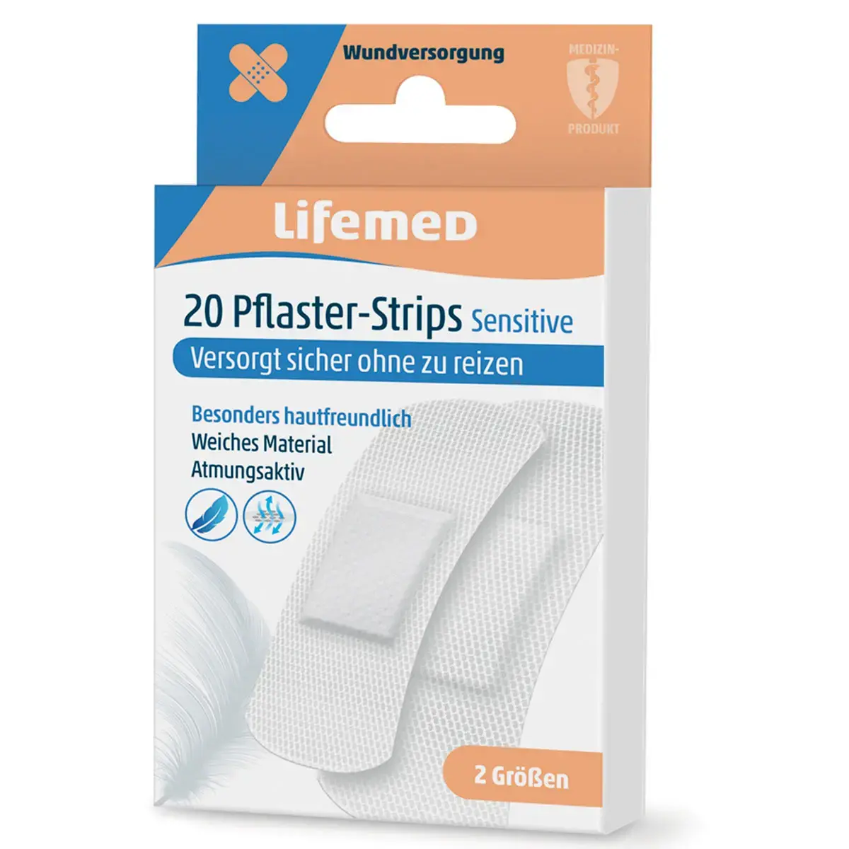 Pansements 'Sensitive', blanc, pack de 20 - Lifemed photo du produit