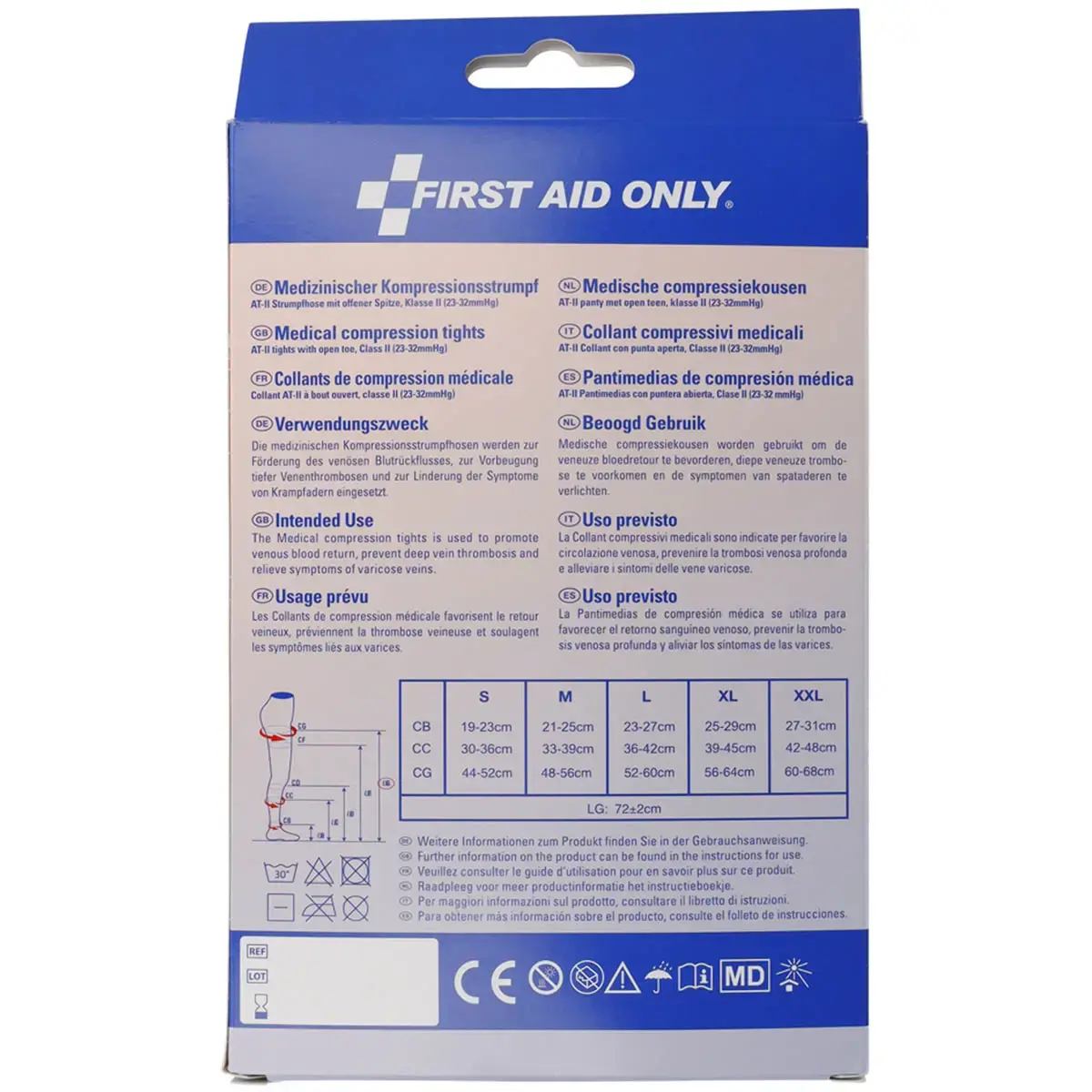 Collants de contention, XL, noir - First Aid Only photo du produit