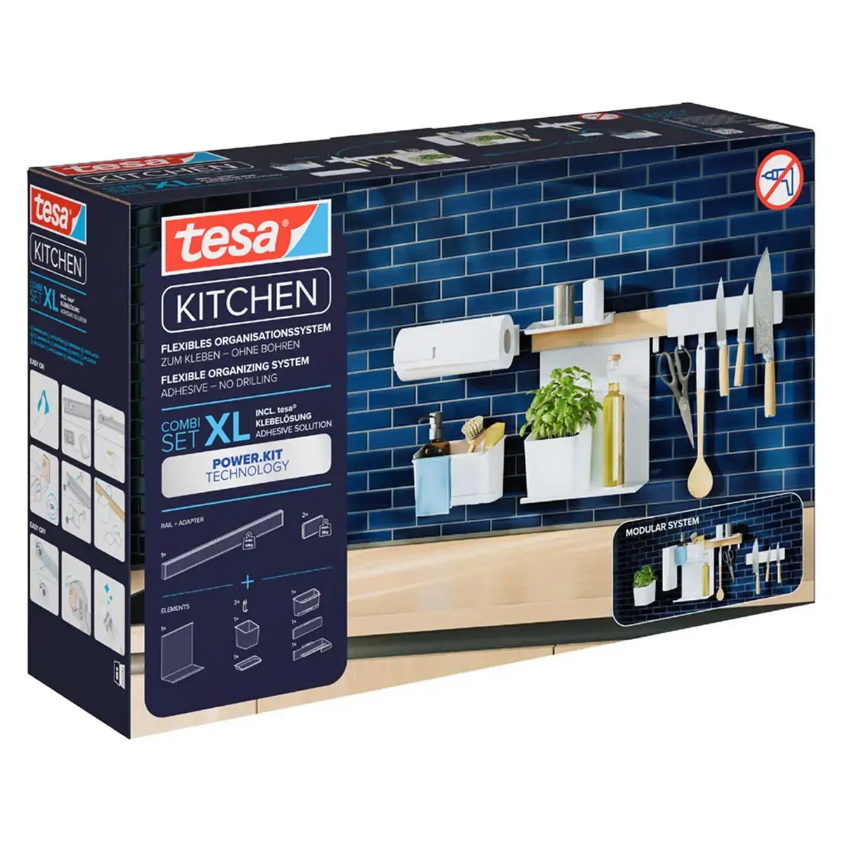 Kit combi XL, 9 pi&egrave;ces, blanc - Tesa photo du produit