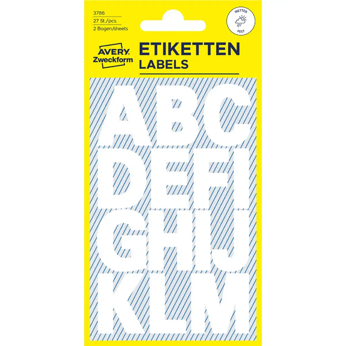 Sticker de lettres, lettres A-Z, blanc - Avery Zweckform photo du produit