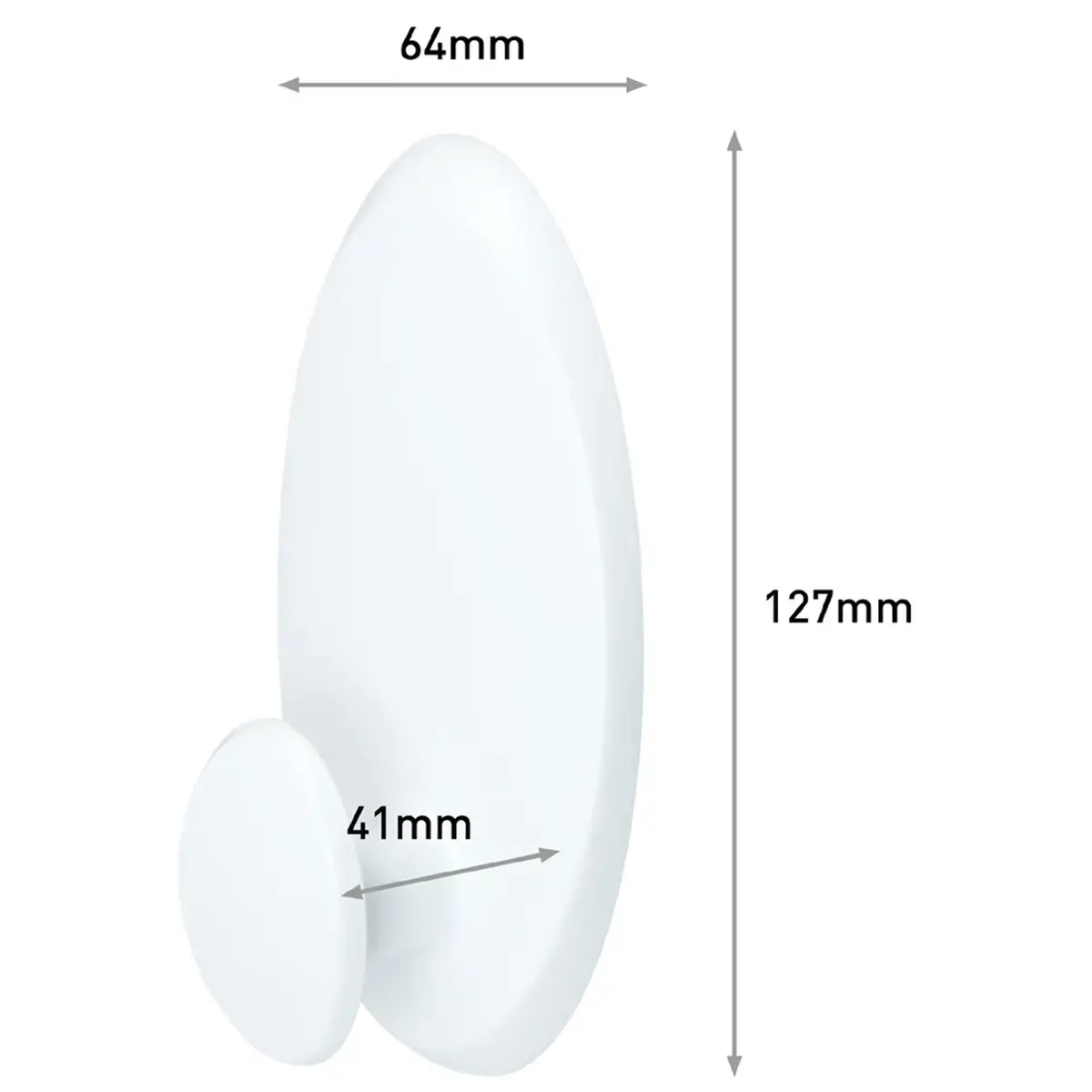 Crochet pour vêtement, plastique taille XL blanc - Command photo du produit