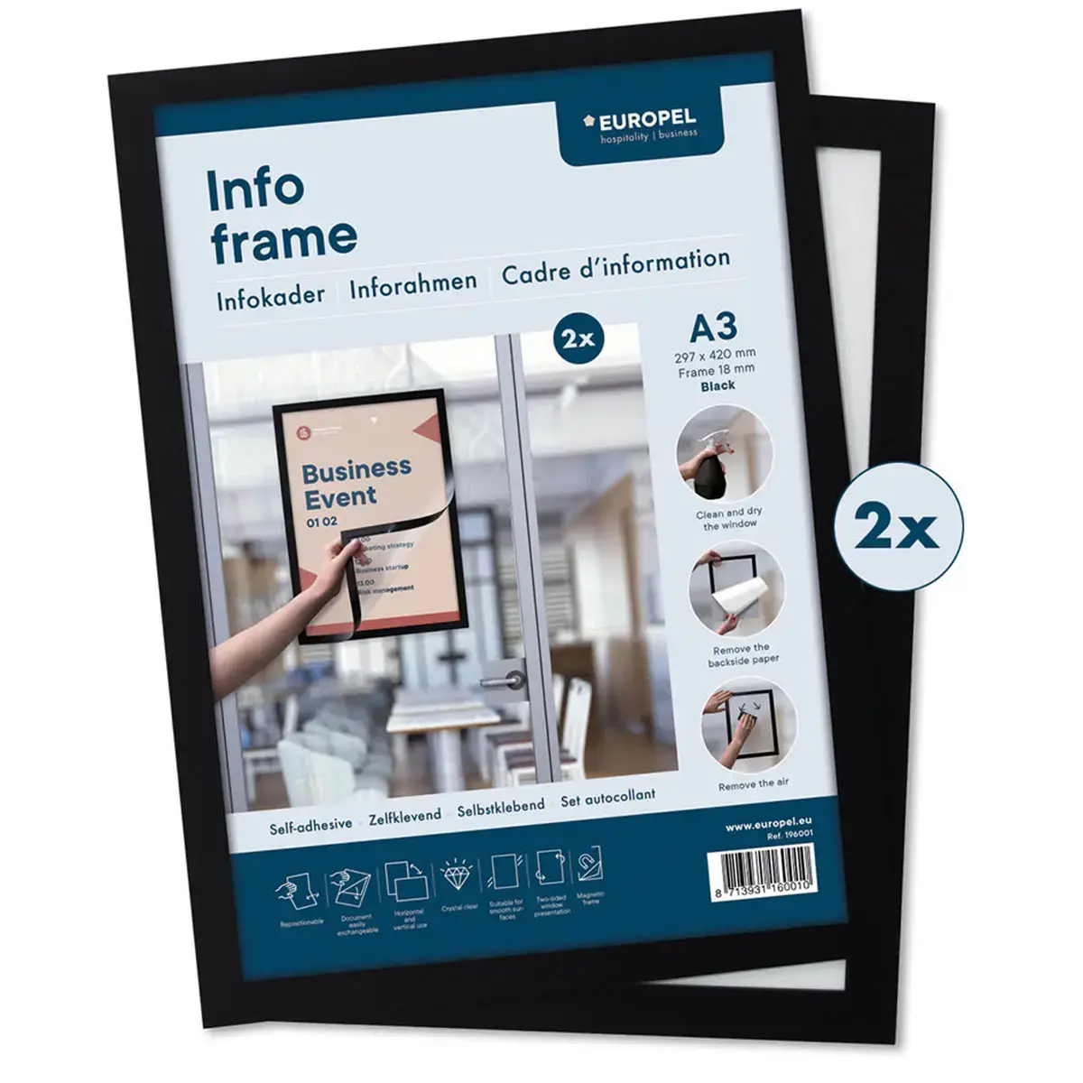 Cadre magnétique INFO FRAME, A3, noir - Europel photo du produit