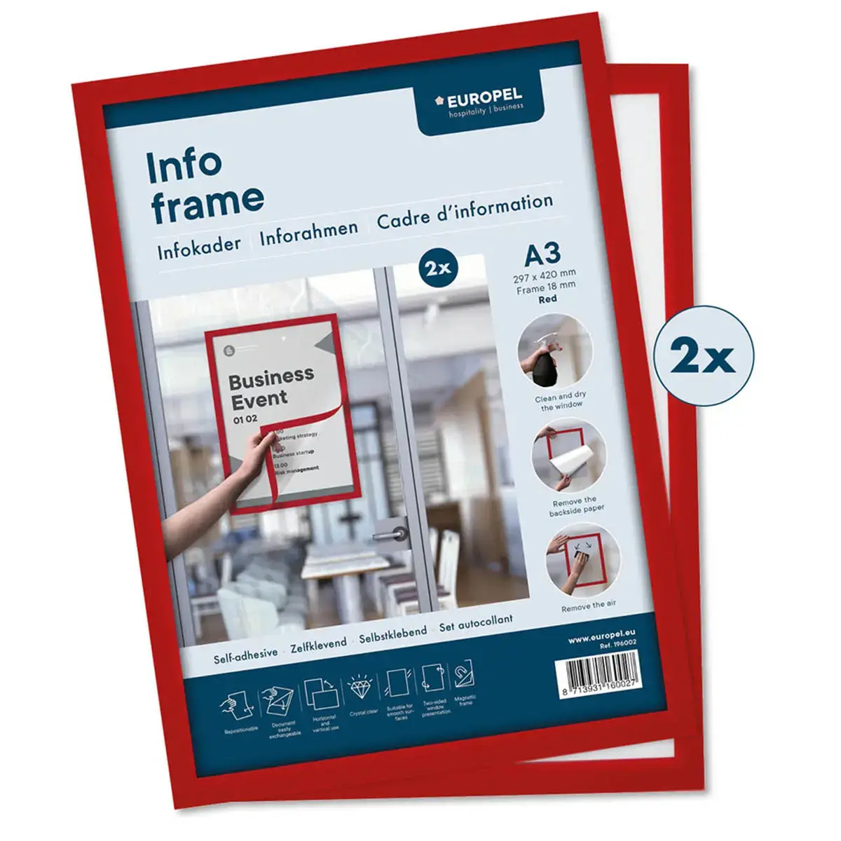 Cadre magnétique INFO FRAME, A3, noir - Europel photo du produit