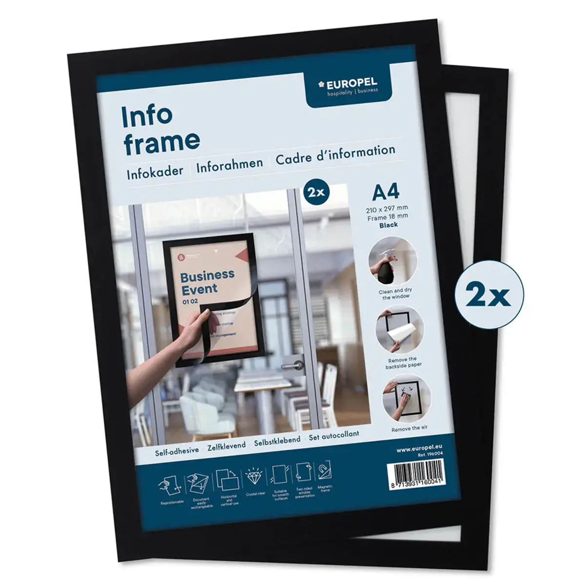 Cadre magnétique INFO FRAME, A4, argent - Europel photo du produit