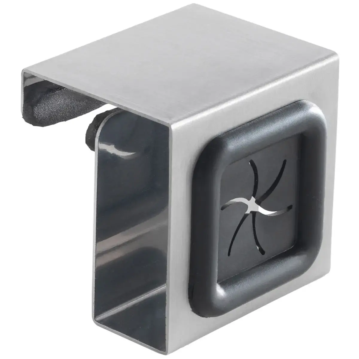 Porte-serviette, pour accrocher, carr&eacute;, noir/gris - Metaltex photo du produit