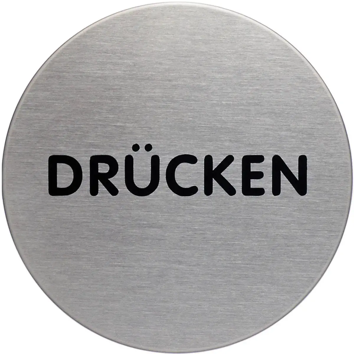 Pictogramme de porte "Pressez", Diamètre 65 mm - Durable photo du produit