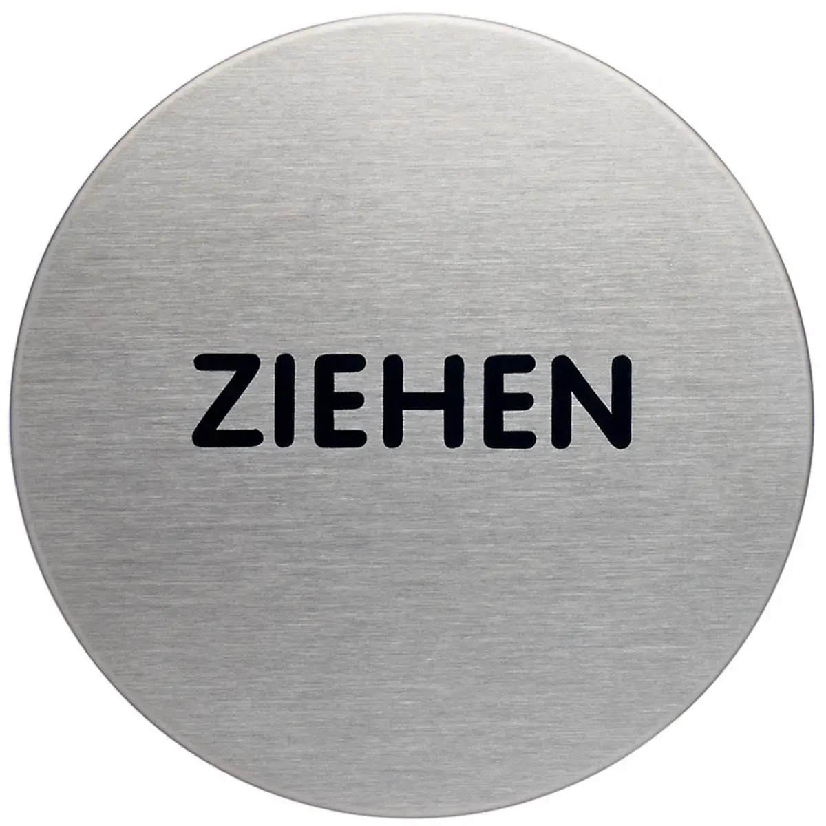 Pictogramme de porte "Pressez", Diamètre 65 mm - Durable photo du produit