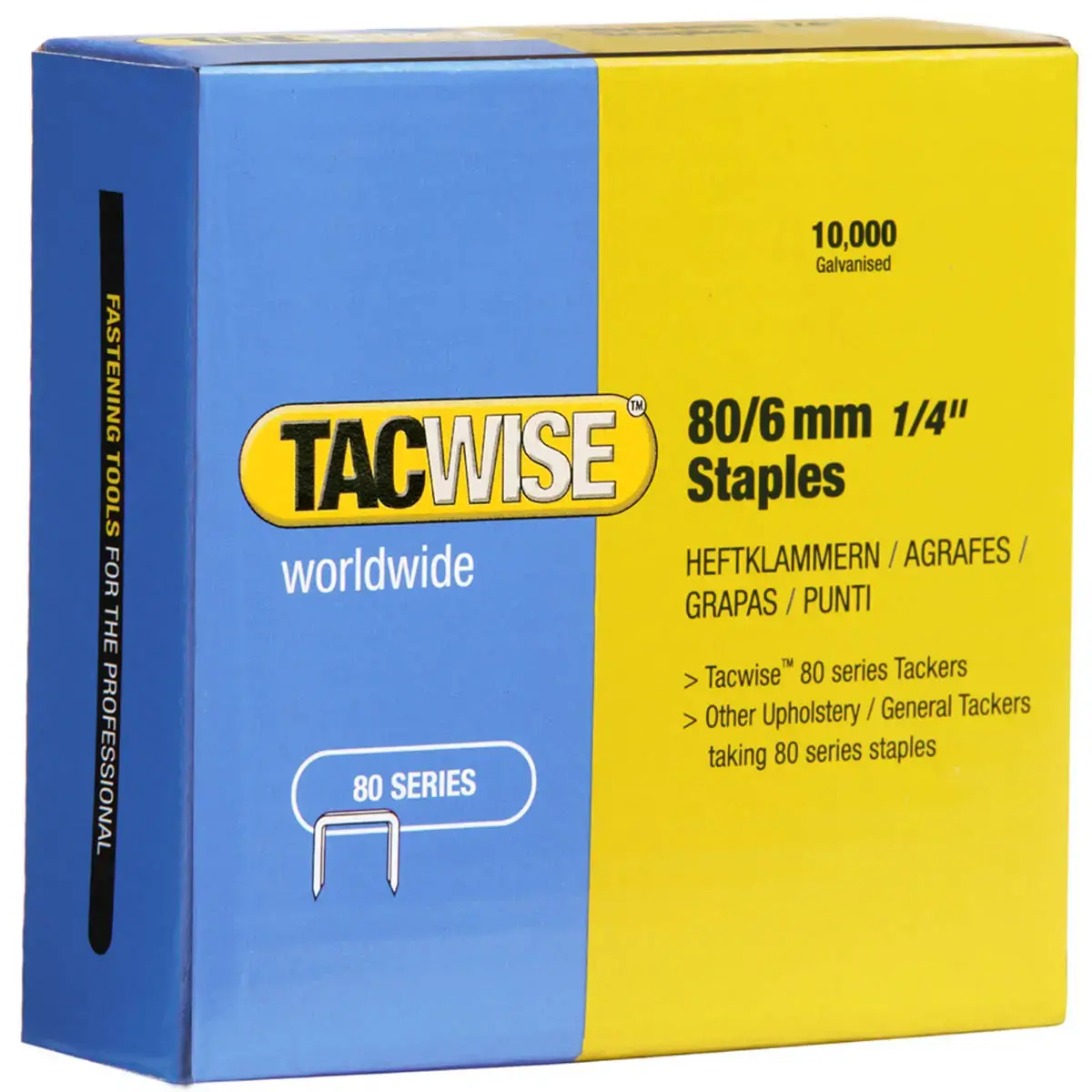 Agrafes 80/8 mm galvanisées, 10.000 pièces - Tacwise photo du produit