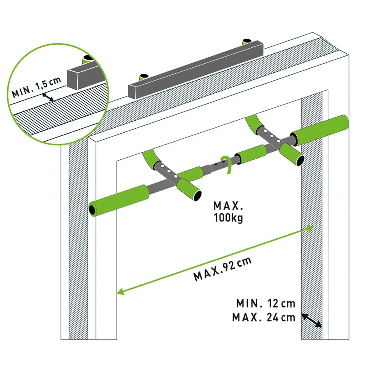 Barre de traction multifonctionnelle 4 en 1, noir - Schildkr&ouml;t photo du produit
