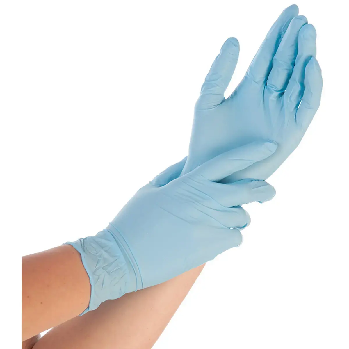 Gants nitrile EXTRA SAFE, M, sans poudre, bleu - Hygostar photo du produit