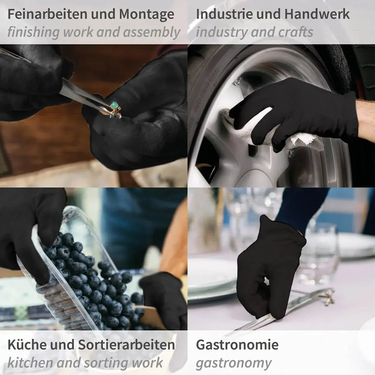 Gants en coton NERO, noir, L - Hygostar photo du produit