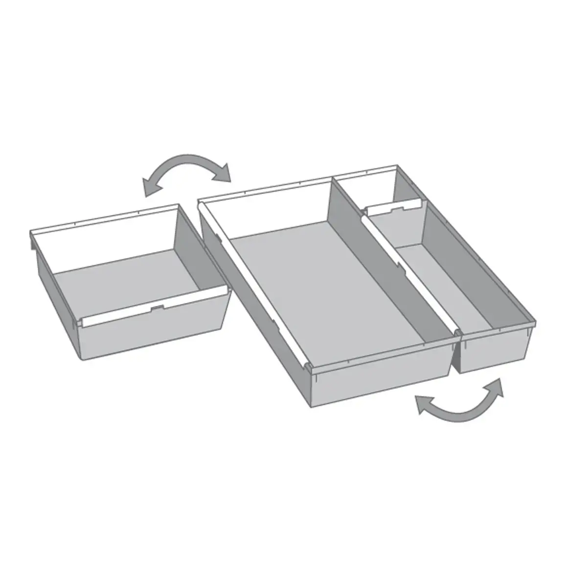 Compartiment pour tiroir, (L)80 x (P)300 x (H)50 mm - Keeeper photo du produit