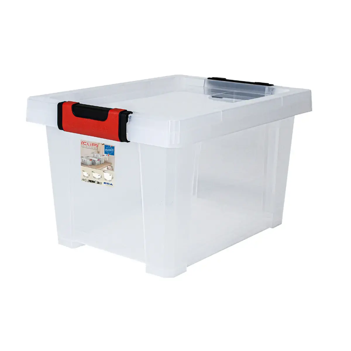 Boîte de rangement CLiPSTOCK, 15 litres, PP, transparent - Eda Fontaine photo du produit