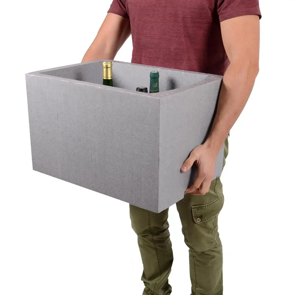 Porte-bouteilles, pour 6 bouteilles, polystyrène, gris - Eda Fontaine photo du produit