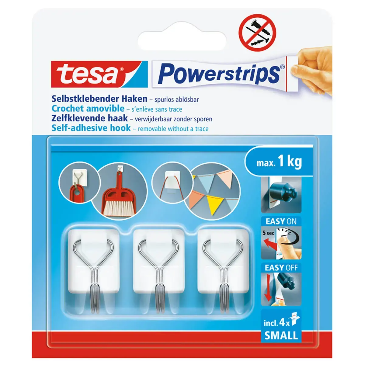 Crochet Powerstrips WIRED HOOK SMALL, blanc - Tesa photo du produit